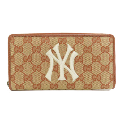 GUCCI 547791 NY Yankees collaboration GG Long wallet (with coin pocket) Canvas Ladies [Used]