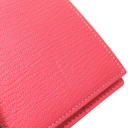 HERMES   Long wallet (with coin pocket) Bearn Soufflet Rose Lipstick SilverHardware Chevre Ladies