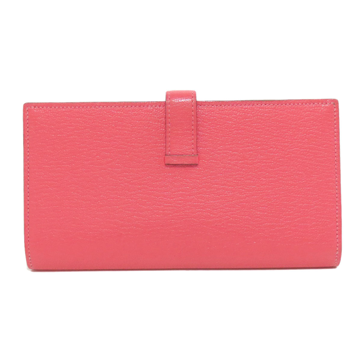 HERMES   Long wallet (with coin pocket) Bearn Soufflet Rose Lipstick SilverHardware Chevre Ladies