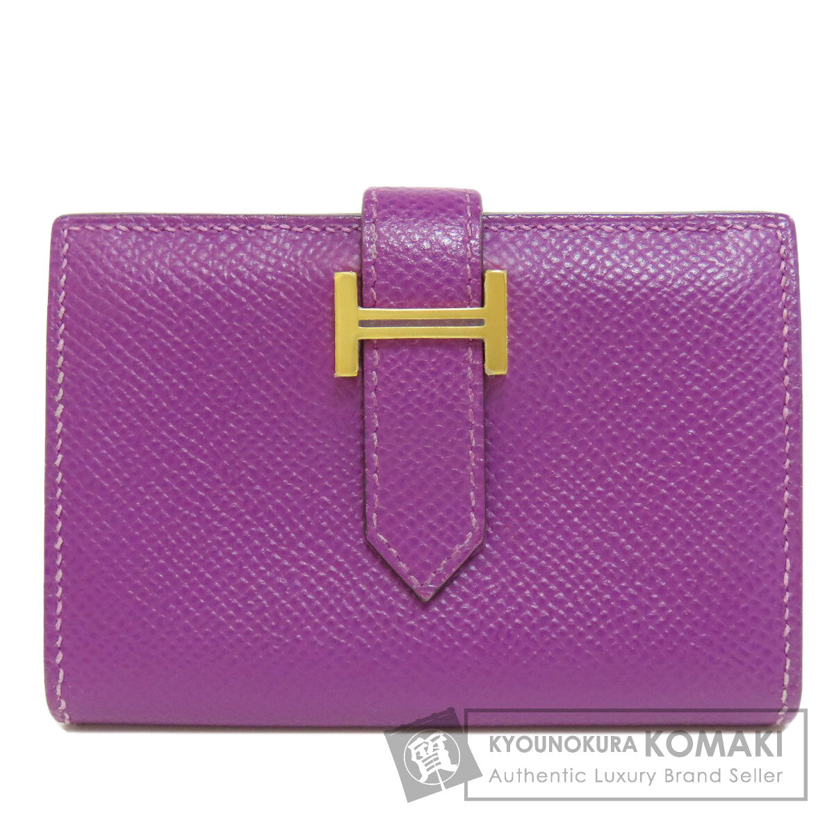 HERMES Bearn Gold Hardware Card Case Epsom Ladies [Used]