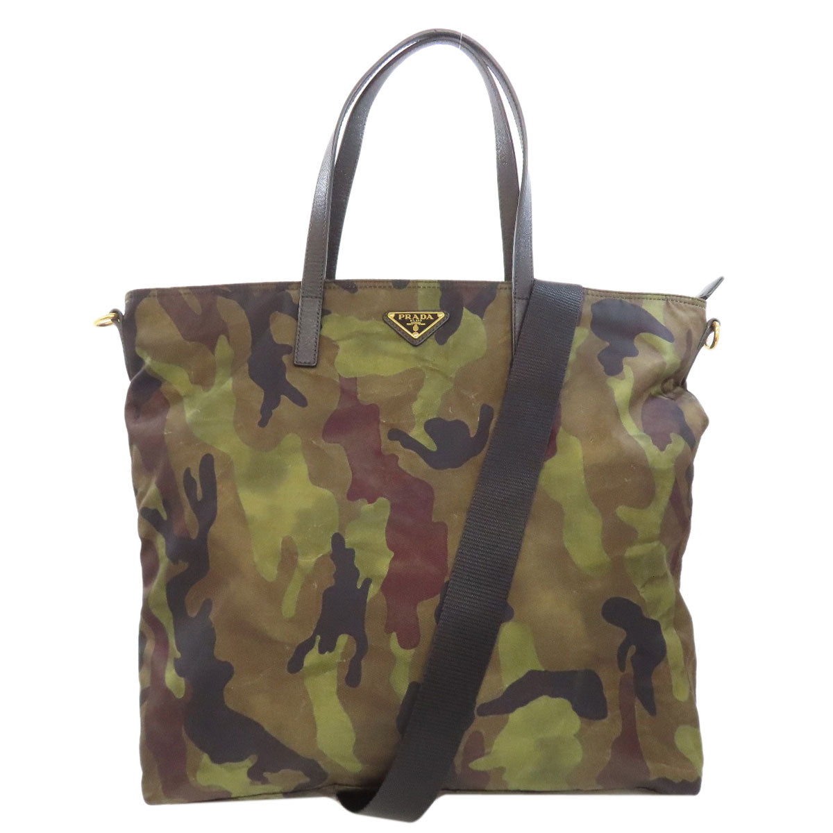 プラダ 迷彩柄 2WAY トートバッグ ナイロン素材 レディース 【中古】【PRADA】