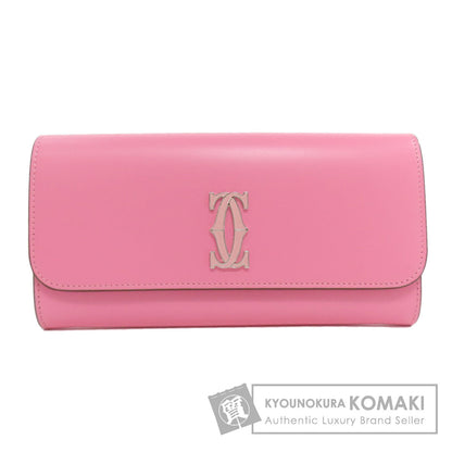 CARTIER Double C Long wallet (with coin pocket) Leather Ladies [Used]