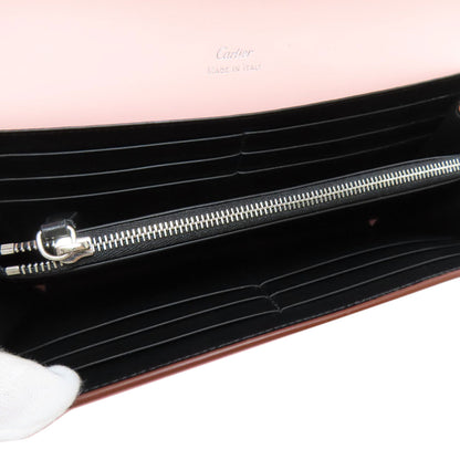 CARTIER Double C Long wallet (with coin pocket) Leather Ladies [Used]