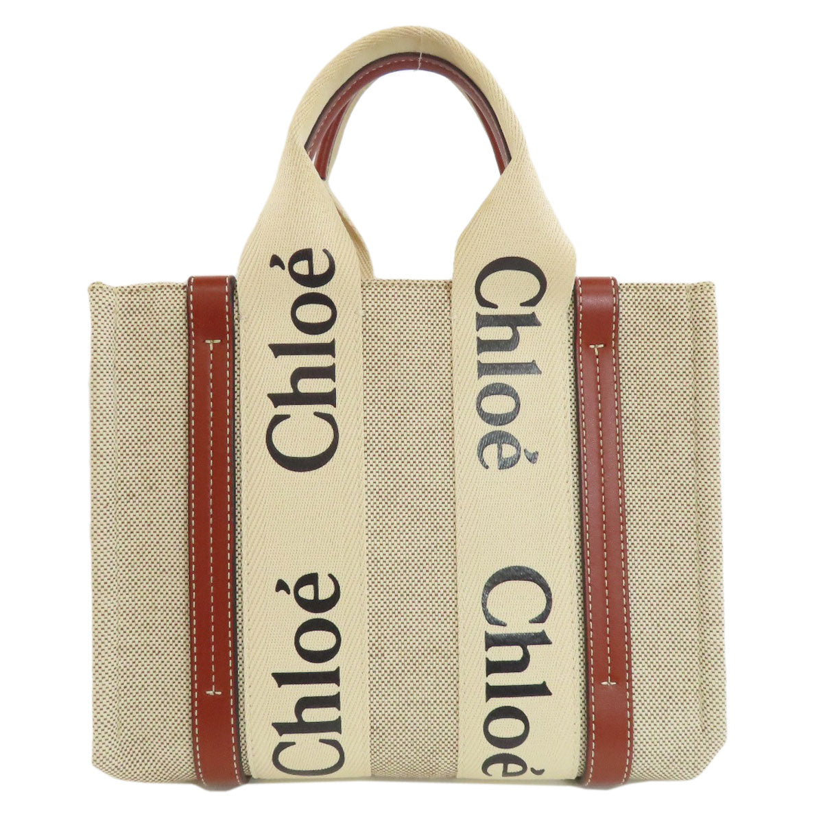 CHLOE   Handbag Woody Small linen LeatherLadies