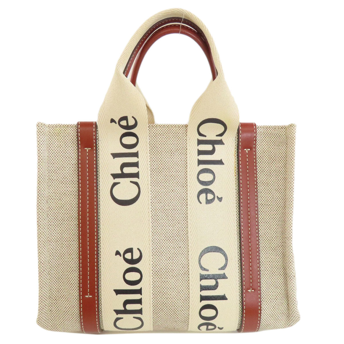 CHLOE   Handbag Woody Small linen LeatherLadies