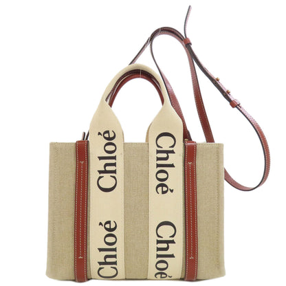 CHLOE   Handbag Woody Small linen LeatherLadies