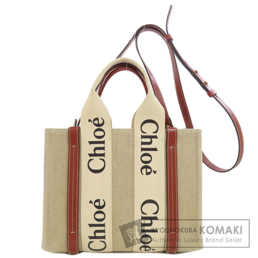 CHLOE   Handbag Woody Small linen LeatherLadies