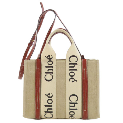 CHLOE   Handbag Woody Small linen LeatherLadies