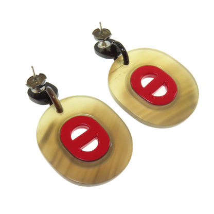 HERMES Fidelio Village PM earring Buffalo horn Ladies [Used]