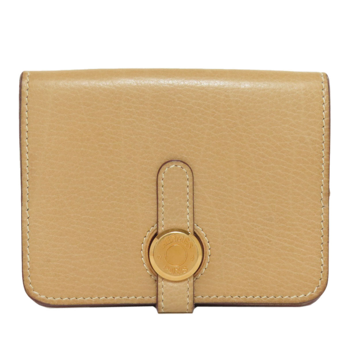 HERMES   coin purse Dogon GoldHardware Taurillon Clemence Ladies