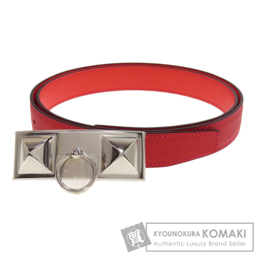 HERMES Rival Vermilion Rose SVHardware belt Swift Epsommens [Used]