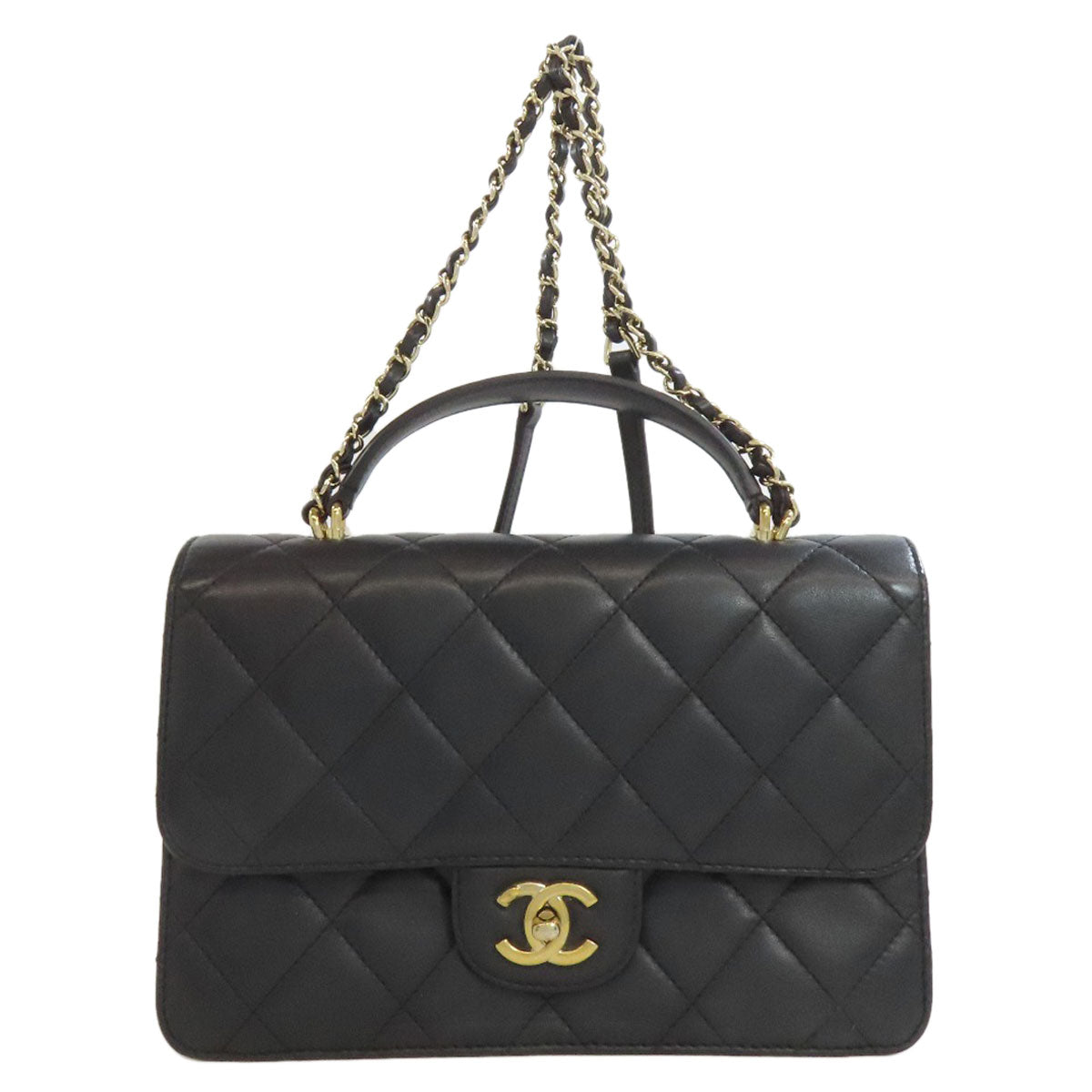 CHANEL Matelasse GoldHardware 2WAY Handbag Lambskin Ladies [Used]