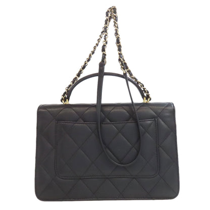 CHANEL Matelasse GoldHardware 2WAY Handbag Lambskin Ladies [Used]