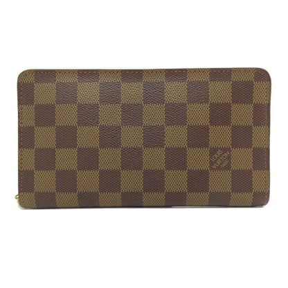 LOUIS VUITTON N61728 Portonet Zip Long wallet (with coin pocket) Damier canvas Ladies [Used]