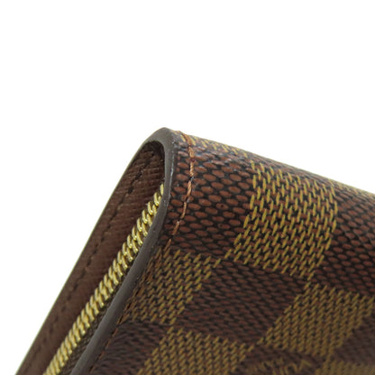 LOUIS VUITTON N61728 Portonet Zip Long wallet (with coin pocket) Damier canvas Ladies [Used]