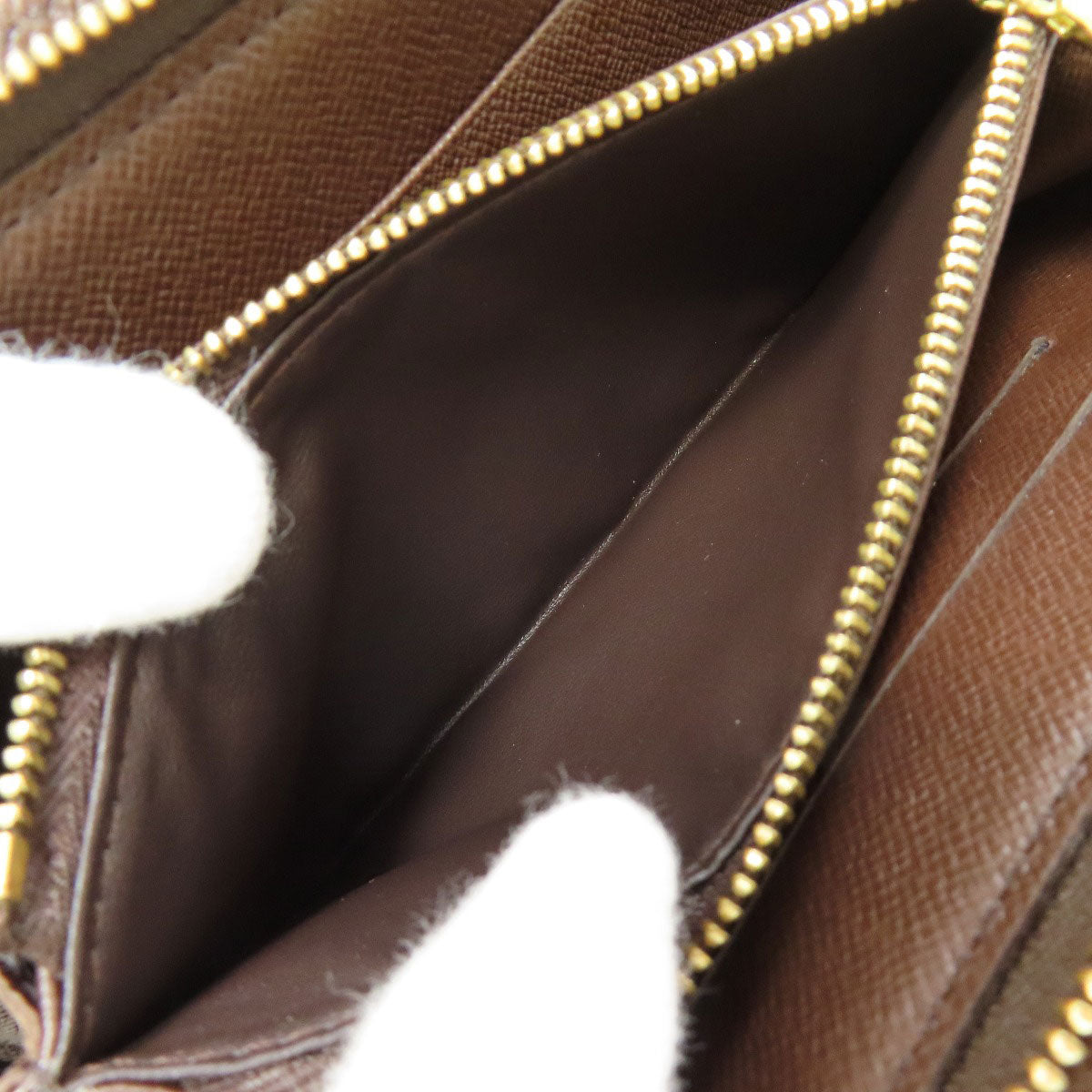 LOUIS VUITTON N61728 Portonet Zip Long wallet (with coin pocket) Damier canvas Ladies [Used]