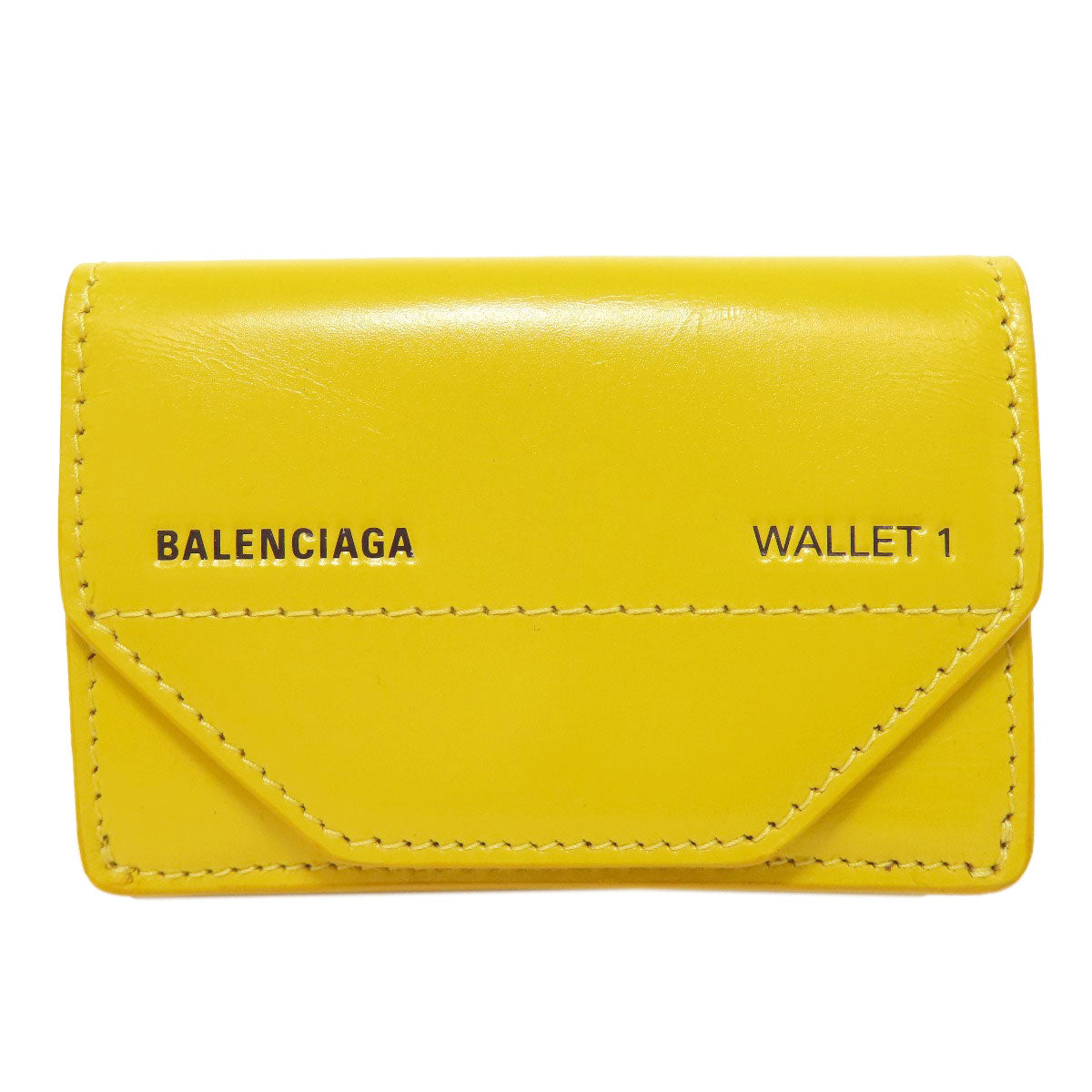 BALENCIAGA 529098 Logo tri-fold wallet Bifold Wallet with Coin Pocket Leather Ladies [Used]