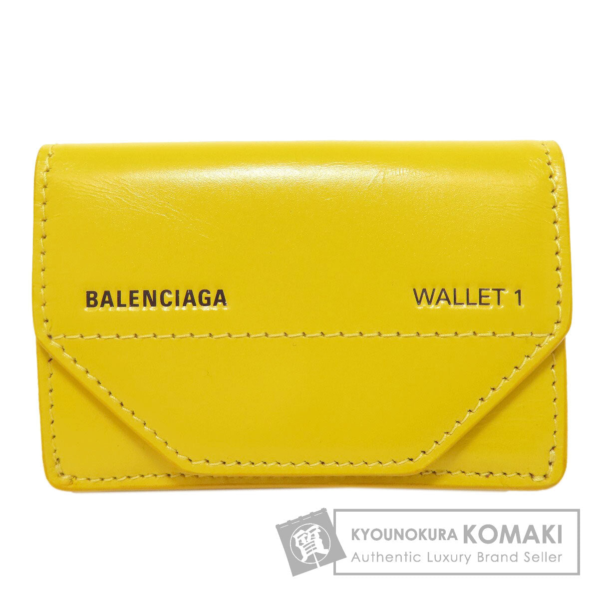 BALENCIAGA 529098 Logo tri-fold wallet Bifold Wallet with Coin Pocket Leather Ladies [Used]