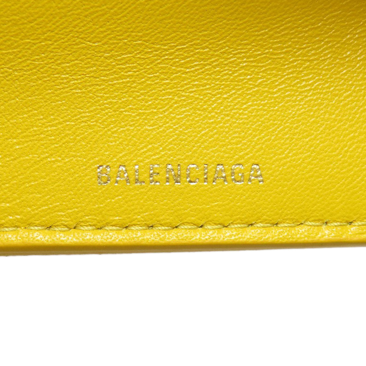 BALENCIAGA 529098 Logo tri-fold wallet Bifold Wallet with Coin Pocket Leather Ladies [Used]