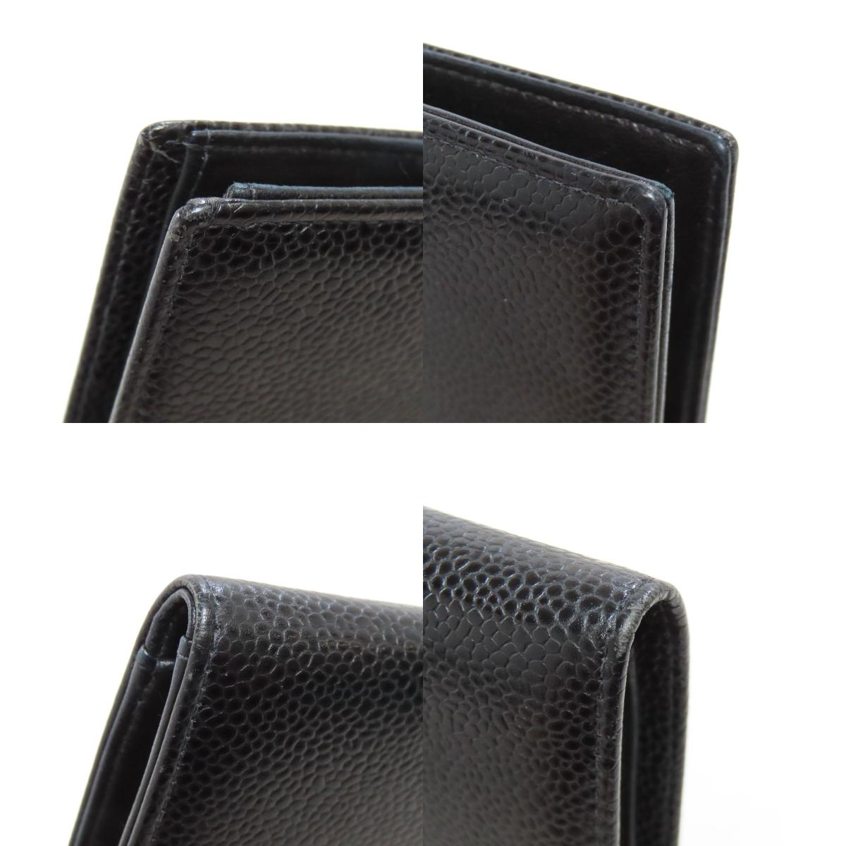 CHANEL COCO Mark GoldHardware Long wallet (with coin pocket) Grained Calfskin Skin Ladies [Used]