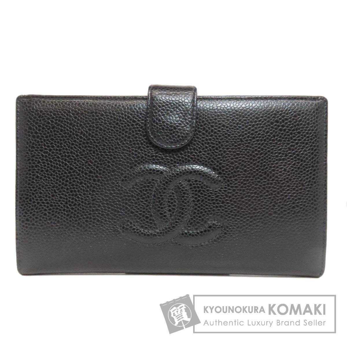 CHANEL   Long wallet (with coin pocket) COCO Mark GoldHardware Caviar skin Ladies