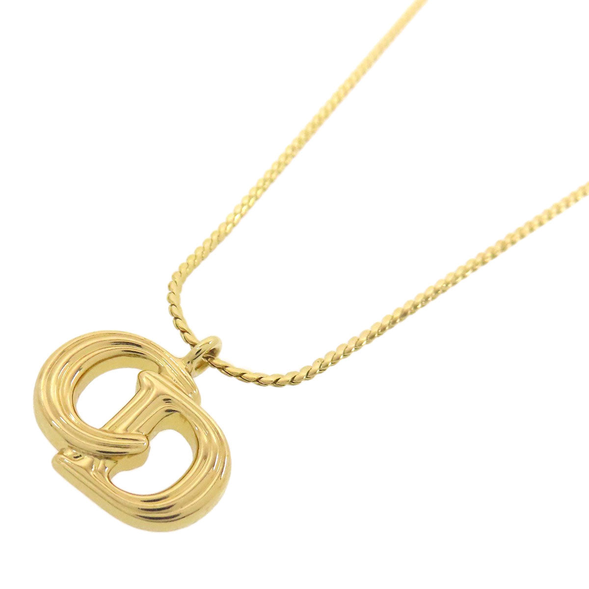 CHRISTIAN DIOR CD logo Necklace Metal Ladies [Used]