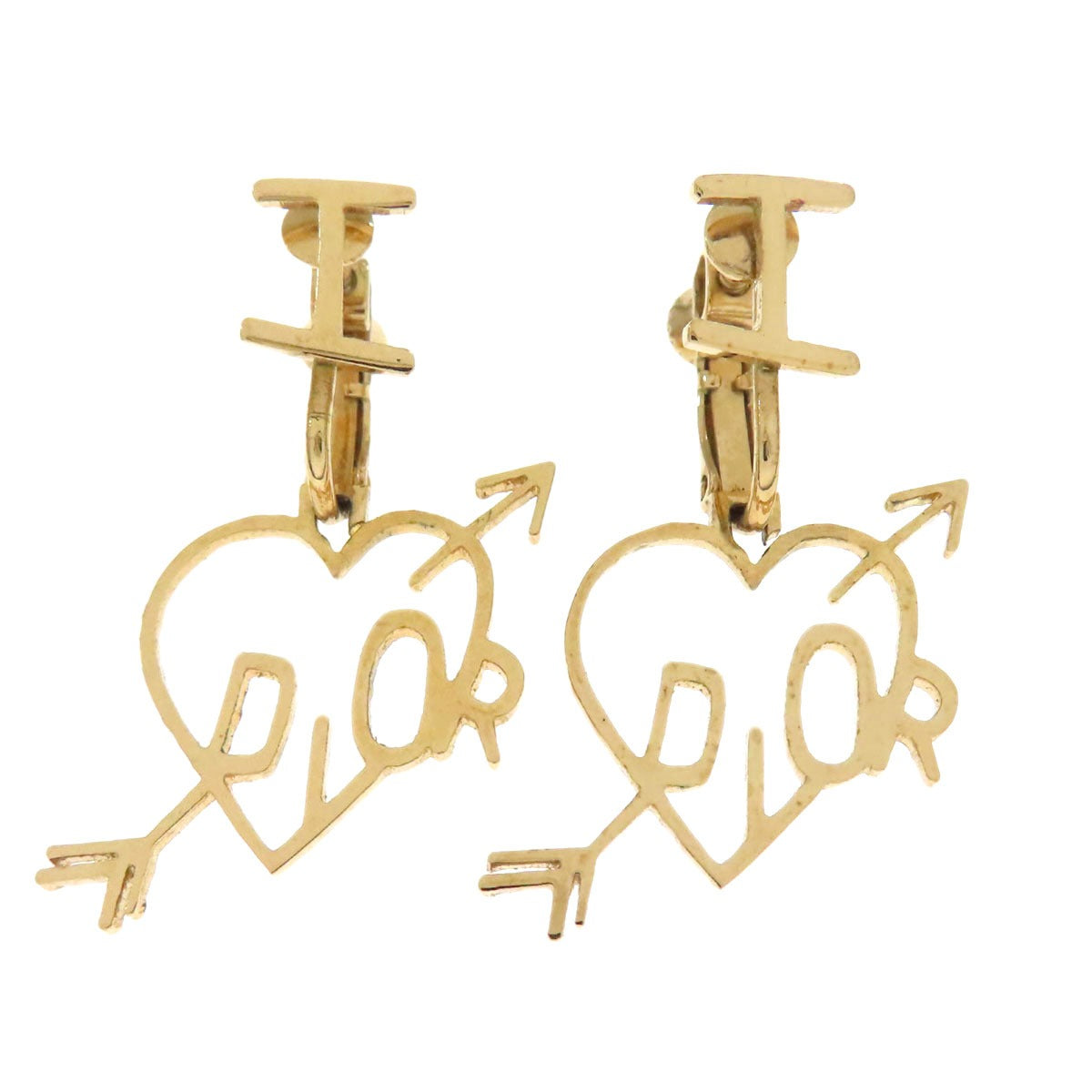 CHRISTIAN DIOR Heart Arrow earring Metal Ladies [Used]