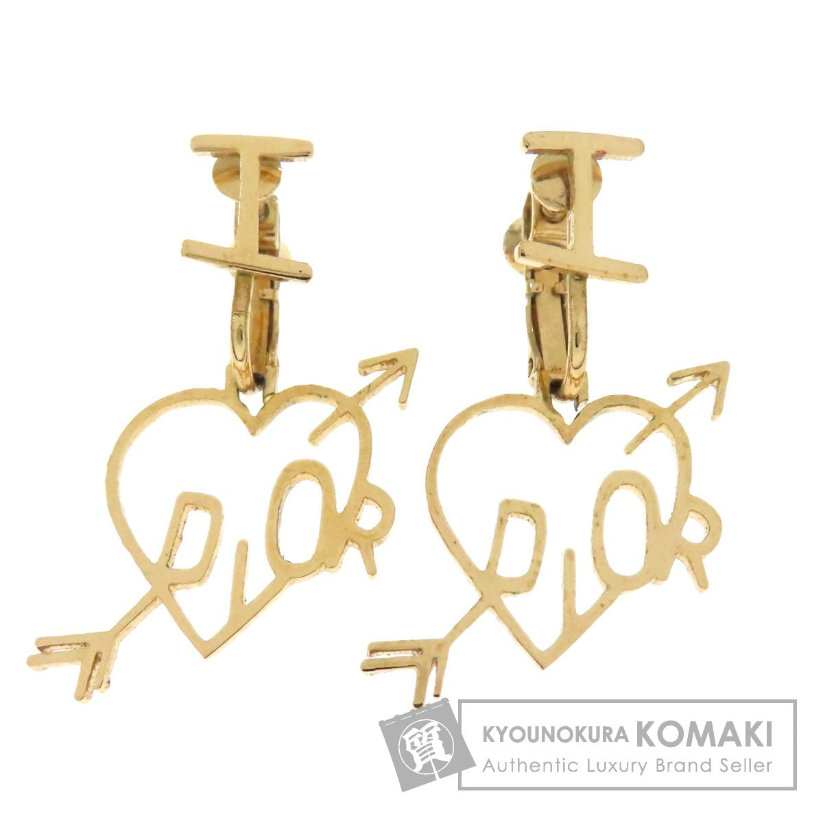 CHRISTIAN DIOR Heart Arrow earring Metal Ladies [Used]