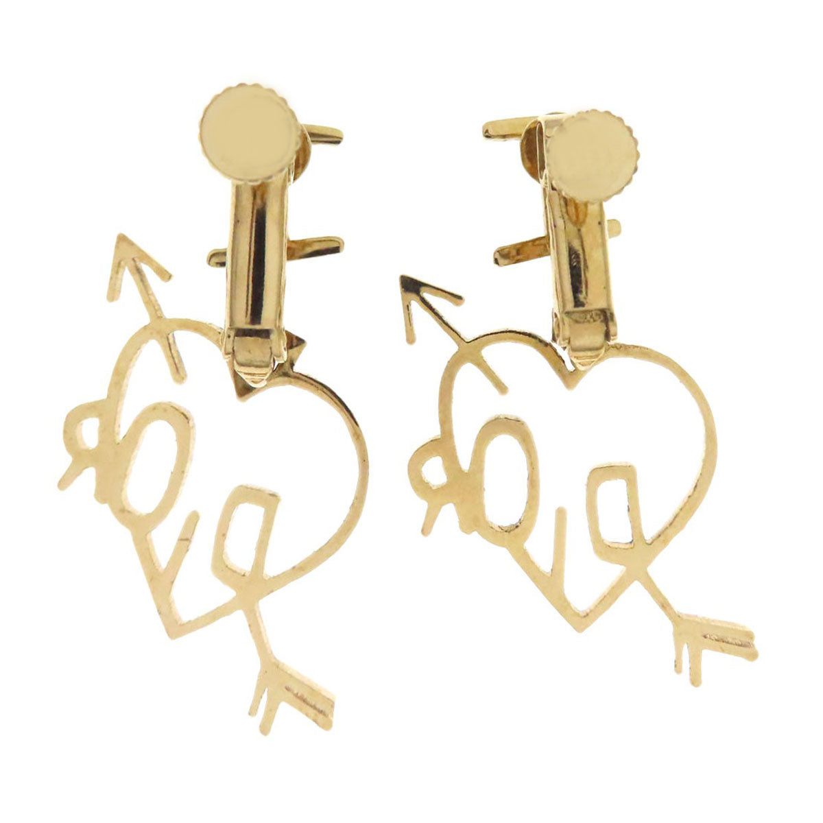 CHRISTIAN DIOR Heart Arrow earring Metal Ladies [Used]