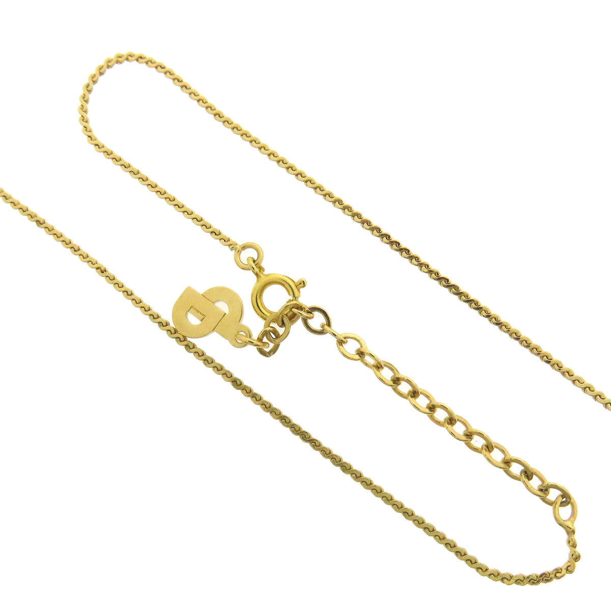 CHRISTIAN DIOR CD logo rhinestone Necklace Metal Ladies [Used]