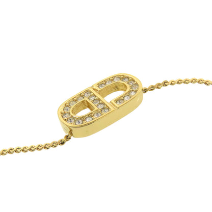CHRISTIAN DIOR CD logo rhinestone Necklace Metal Ladies [Used]