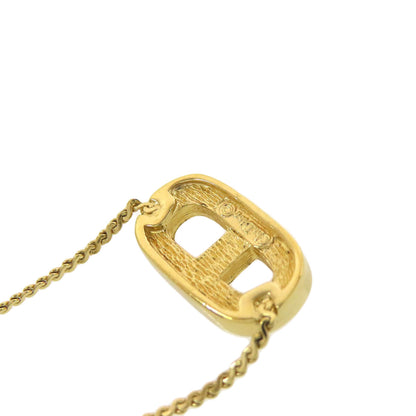 CHRISTIAN DIOR CD logo rhinestone Necklace Metal Ladies [Used]