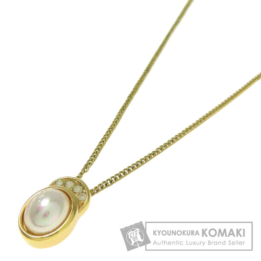 CHRISTIAN DIOR Pearl rhinestone Necklace Metal Ladies [Used]