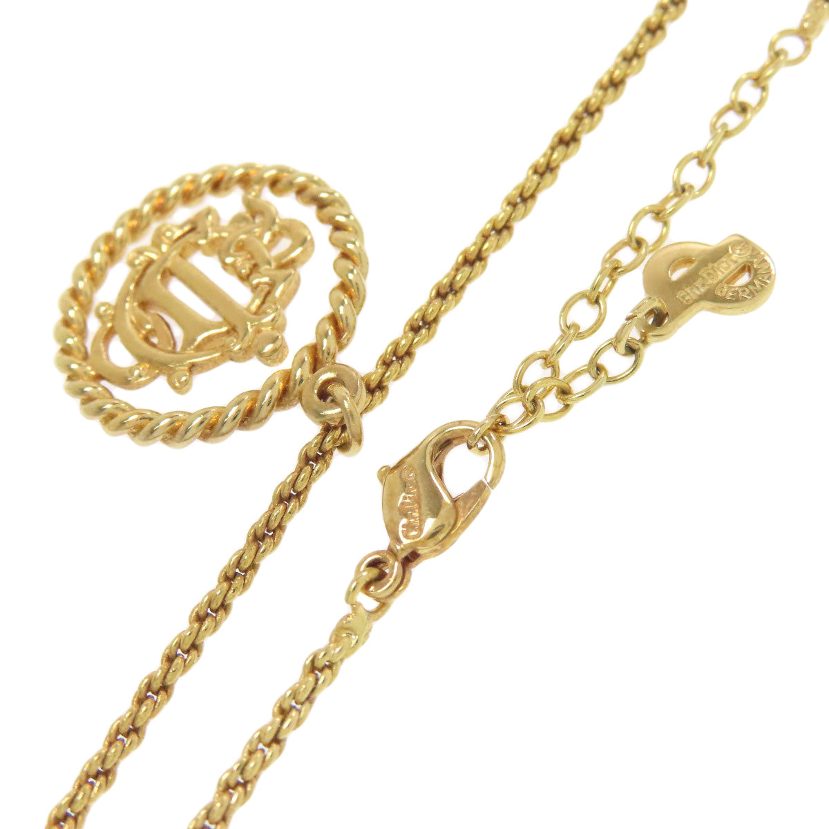 CHRISTIAN DIOR emblem Necklace Metal Ladies [Used]