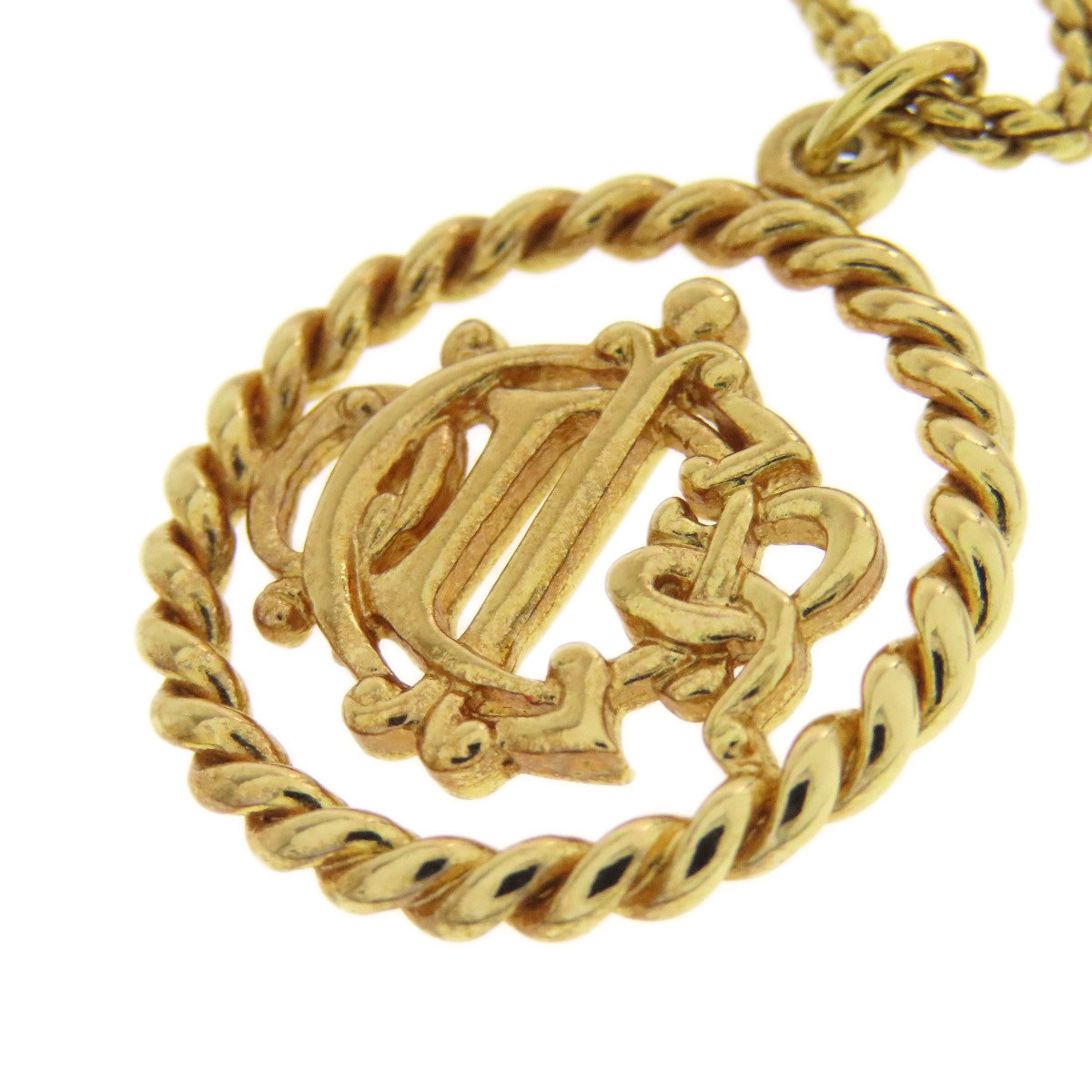 CHRISTIAN DIOR emblem Necklace Metal Ladies [Used]