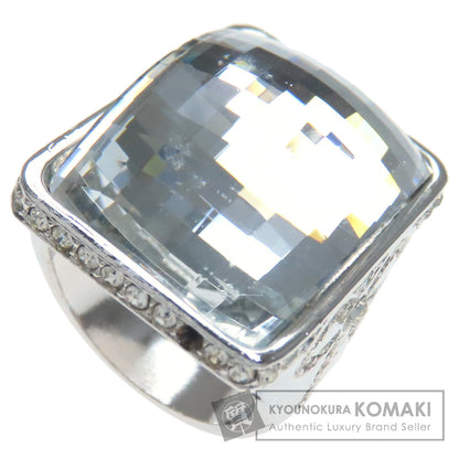 CHRISTIAN DIOR Crystal Rhinestones Ring Silver Ladies [Used]