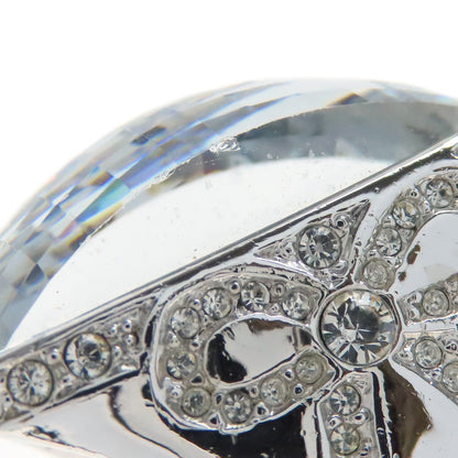 CHRISTIAN DIOR Crystal Rhinestones Ring Silver Ladies [Used]