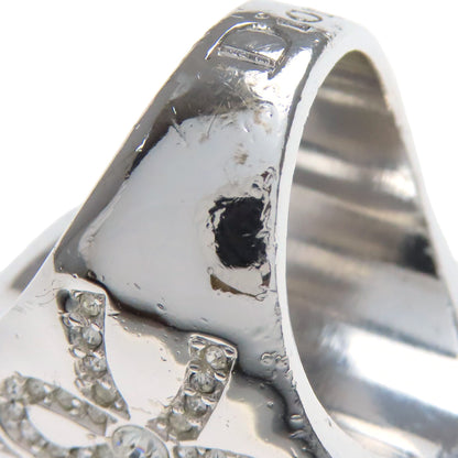 CHRISTIAN DIOR Crystal Rhinestones Ring Silver Ladies [Used]