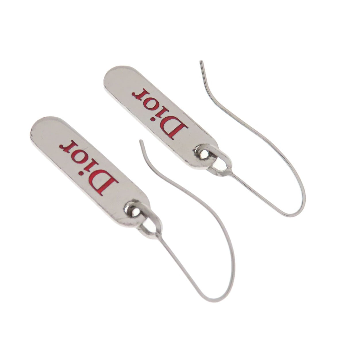 CHRISTIAN DIOR with logo earring Metal Ladies [Used]