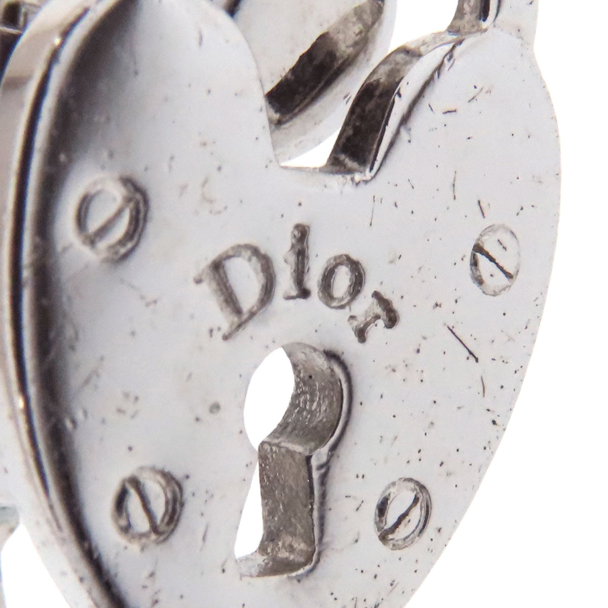 CHRISTIAN DIOR Heart Cadena Key Chain Earring Metal Ladies [Used]
