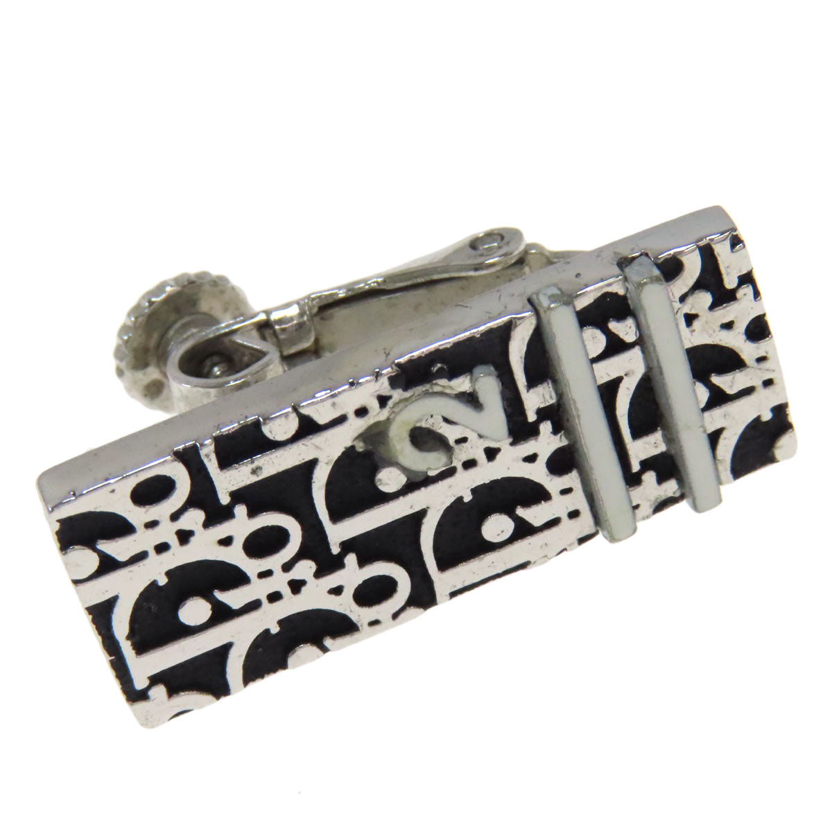 CHRISTIAN DIOR Trotter pattern Earring Metal Ladies [Used]