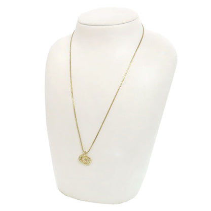 CHRISTIAN DIOR CD logo rhinestone Necklace Metal Ladies [Used]