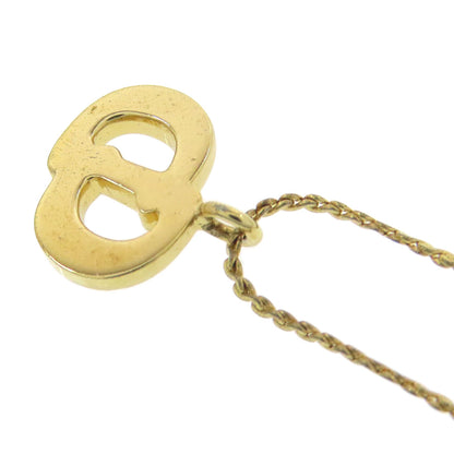 CHRISTIAN DIOR CD logo rhinestone Necklace Metal Ladies [Used]