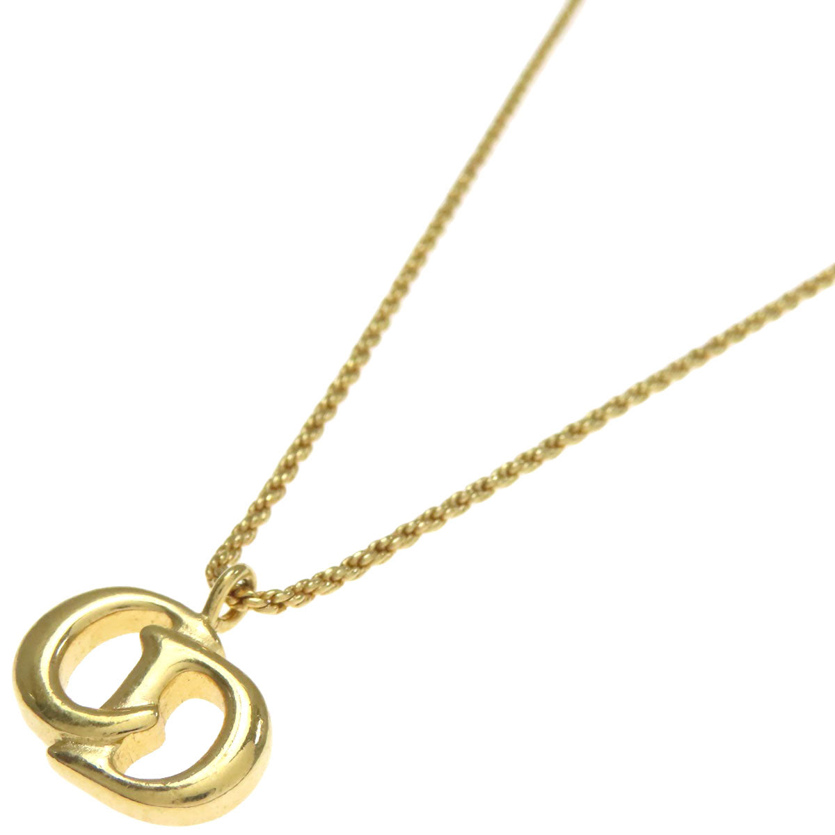 CHRISTIAN DIOR CD logo Necklace Metal Ladies [Used]