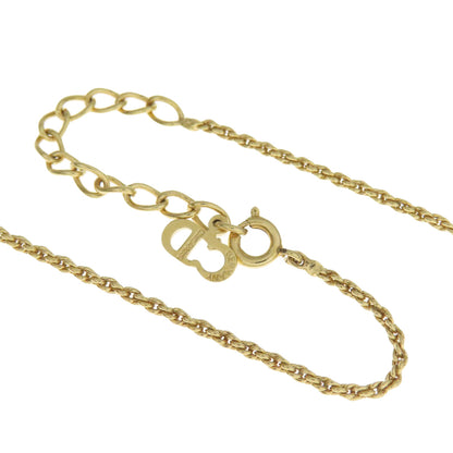 CHRISTIAN DIOR Logo heart rhinestone Necklace Metal Ladies [Used]