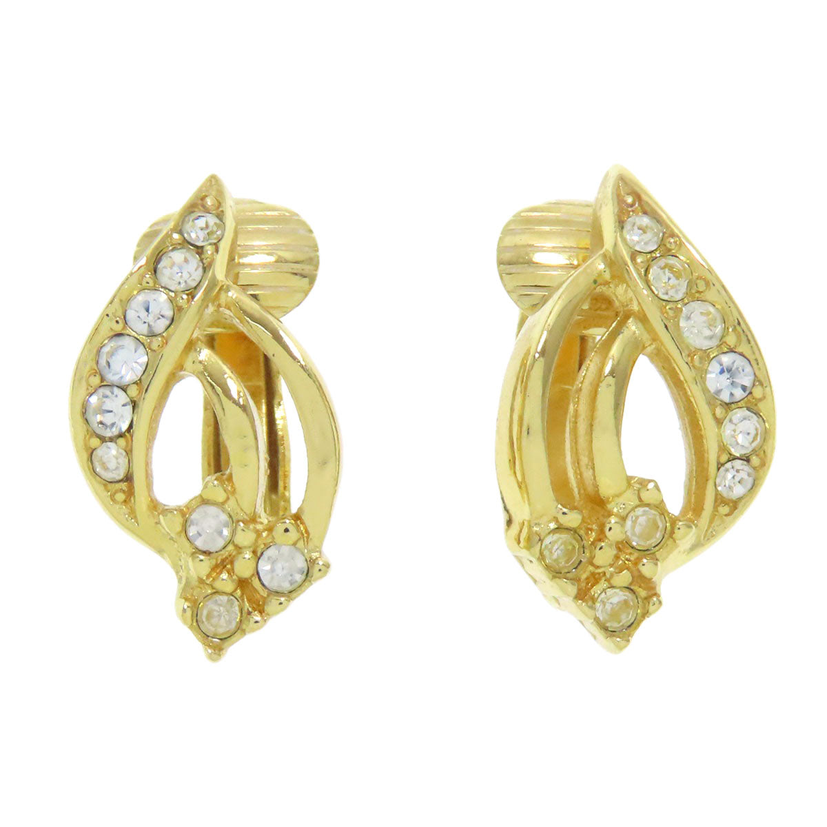 CHRISTIAN DIOR Rhinestone Earring Metal Ladies [Used]