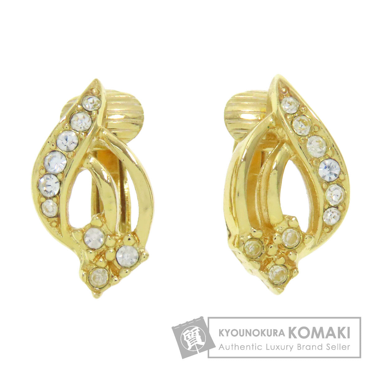 CHRISTIAN DIOR Rhinestone Earring Metal Ladies [Used]