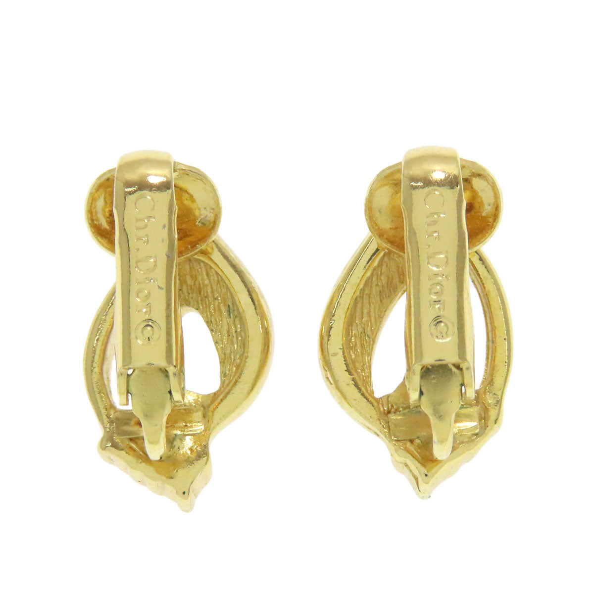 CHRISTIAN DIOR Rhinestone Earring Metal Ladies [Used]