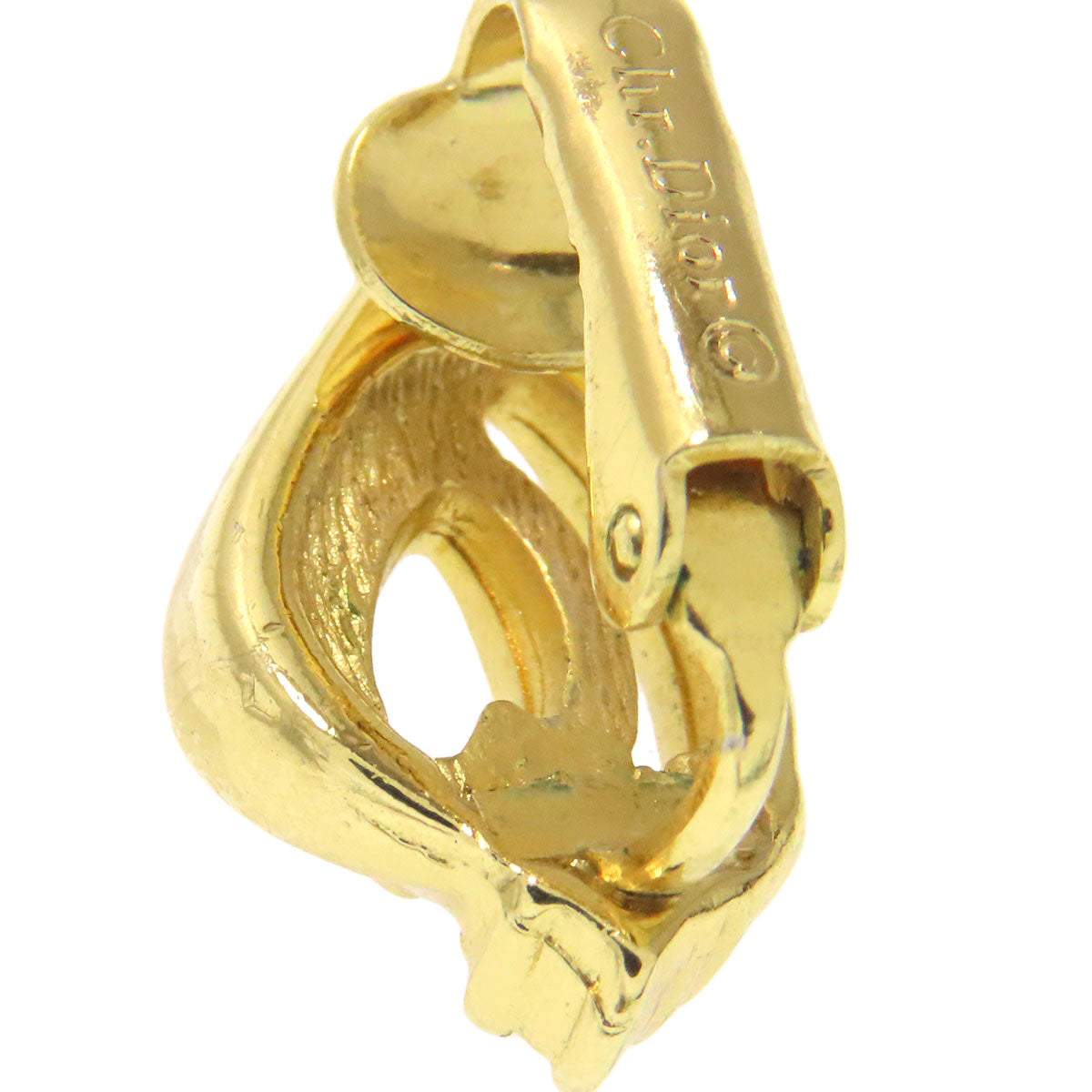 CHRISTIAN DIOR Rhinestone Earring Metal Ladies [Used]