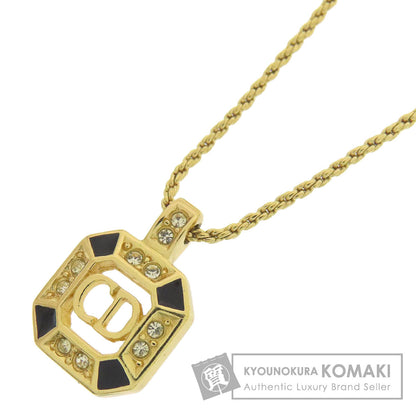 CHRISTIAN DIOR CD logo rhinestone Necklace Metal Ladies [Used]